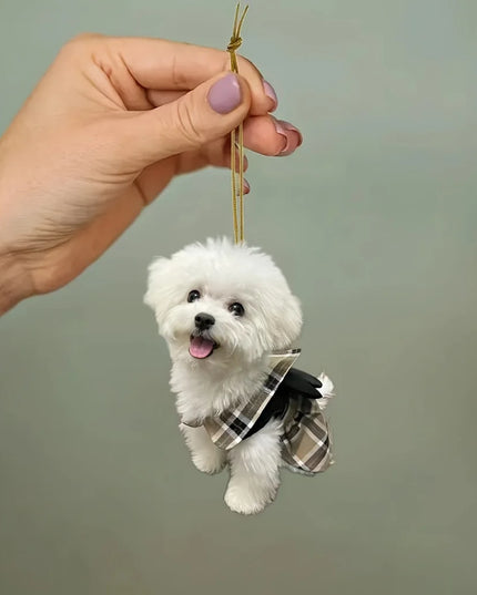 2D flat acrylic cute puppy holiday gift pendant cross-border car interior rearview mirror decoration pendant backpack pendant