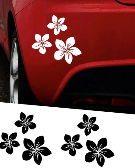 3pcs Various Colors Pretty Flower Graphics Car Stickers for Rear Window Cover Scratches on Auto Bumper Body Helmet Blossom Decal