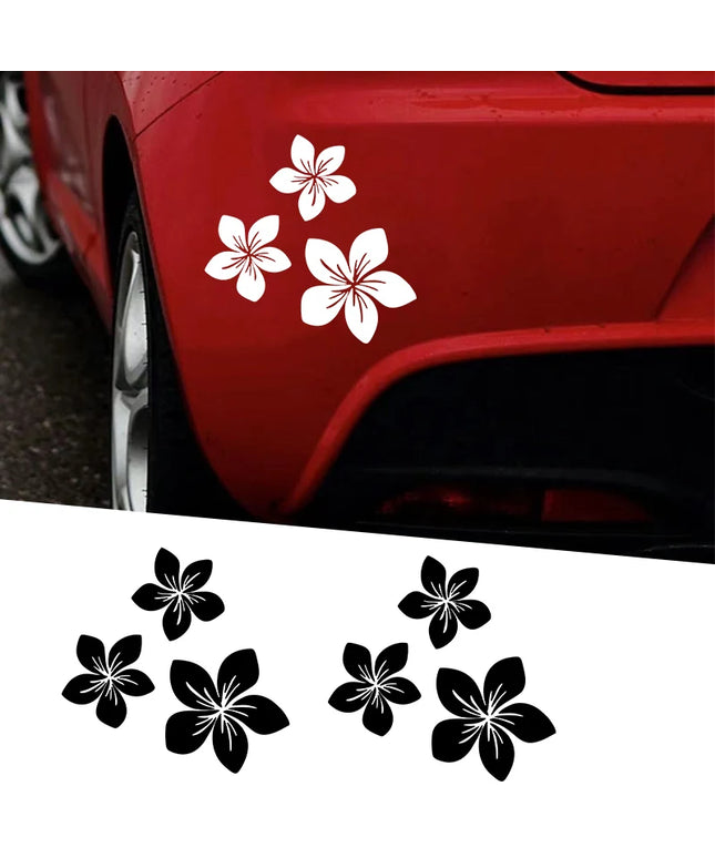 3pcs Various Colors Pretty Flower Graphics Car Stickers for Rear Window Cover Scratches on Auto Bumper Body Helmet Blossom Decal