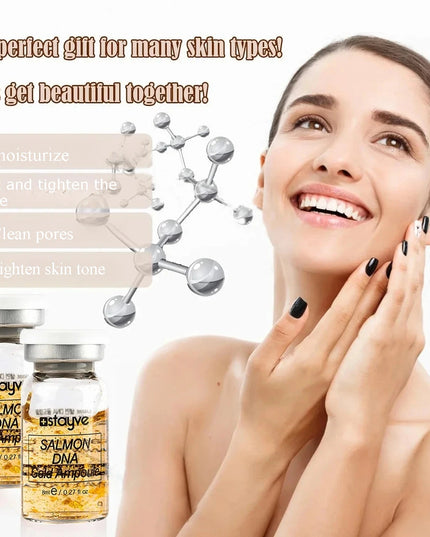 Stayve 8ml Salmon DNA Golden Ampoule Serum Kit Natural Ingredients, Moisturizing, Tender, Lifting, Firming Facial Care Skin