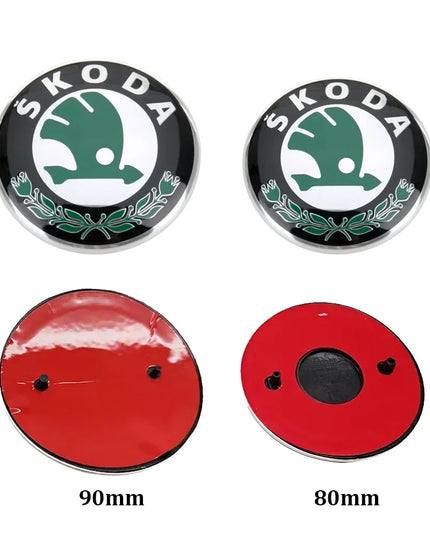 80mm 90mm ABS Emblem For Skoda Fabia 1 2 Octavia a7 RS Superb Rapid Yeti Karoq Vision Car Head Front Rear Boot Tailgate Sticker