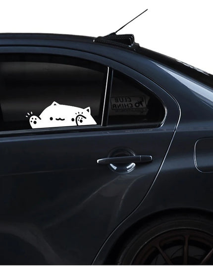 Cat Car Sticker Kitten Knocking on Window Cute Personality For Car Body Bumper Windows Motorcycle Laptop Wall Auto Accessories