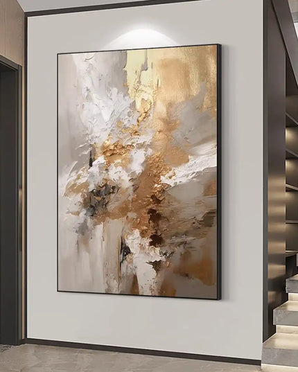 Abstract Texture Oil Painting On Canvas Minimalist Art Large Wall Art Gold Wall Decor Handmade Painting Living Room Decor Gift