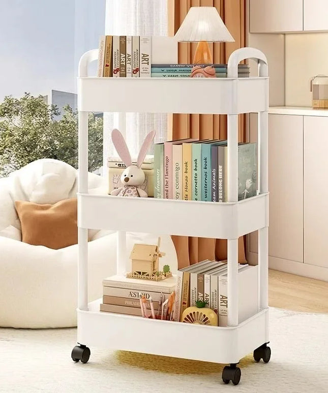 Household Multi-layer Small Cart Storage Rack Floor To Floor Kitchen Bedroom Bathroom Storage Rack Storage Rack With Wheels