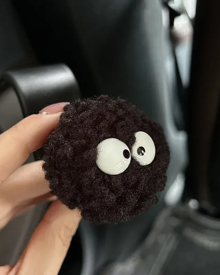 Cute Little Coal Ball Car Seat Back Hook Storage Car Headrest Organizer Food Bag Handbag Car Decoration Clothes Hanger