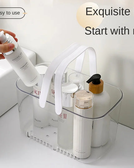 Transparent Portable Bath Basket Storage Basket Bathroom Toilet Shower Basket