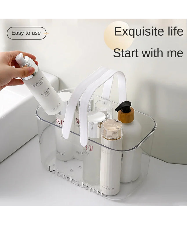 Transparent Portable Bath Basket Storage Basket Bathroom Toilet Shower Basket