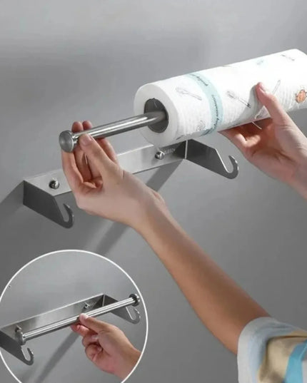 Stainless Steel Paper Towel Holder for Kitchen Wall Mounted Durable Bathroom Tissue Holder Wipe Storage Rack Toilet Accessories