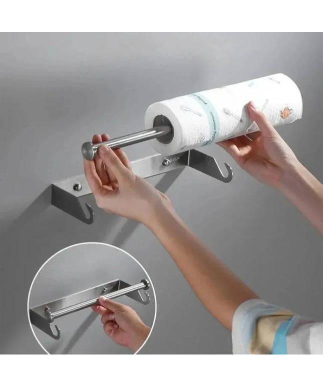 Stainless Steel Paper Towel Holder for Kitchen Wall Mounted Durable Bathroom Tissue Holder Wipe Storage Rack Toilet Accessories