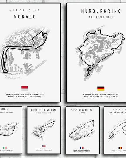 F1 Internationa Track Circuit Canvas Painting F1 Imola Wall Art Nordic Poster Aesthetic Motorsport Race Picture For Home Decor