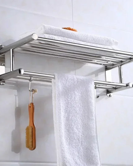 40/50/60cm Towel Rack with  Movable Hooks Steel Bathroom Kitchen Towel Holder Wall Mounted Towel Rack for Home Hotel Accessories