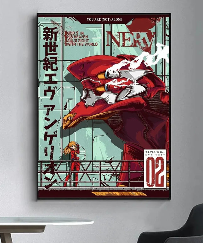 N-Neon G-Genesis E-Evangelion Poster Fancy Wall Sticker for Living Room Bar Vintage Decorative Painting Middle