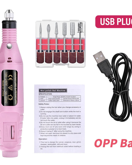 YIKOOLIN Strong Function Nail Drill Machine Set Electric Nail Sander Gel Polish Remover Tools Driller Manicure Nail Accessories