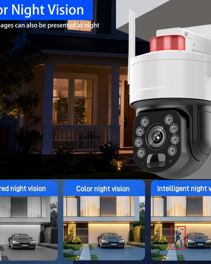 5MP Tuya Smart Life WiFi Video Surveillance Camera 50X Zoom CCTV Auto Tracking Outdoor Security PTZ IP 150m Color Night Vision