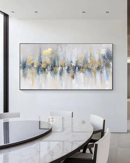 Gold Foil Teal Green 3D Texture Abstract Painting On Canvas Livingroom Bedroom Large Luxury Gold Wall Art New Home Art Decor