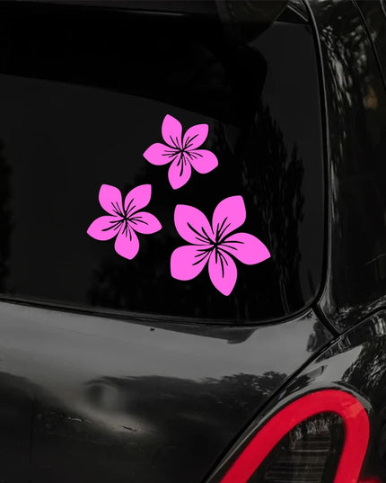 3pcs Various Colors Pretty Flower Graphics Car Stickers for Rear Window Cover Scratches on Auto Bumper Body Helmet Blossom Decal