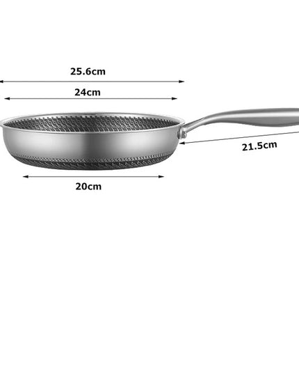 LMETJMA Stainless Steel Frying Pan Nonstick Honeycomb Fry Pan With Lid Induction Ceramic Electric Gas Cooktops Compatible KC0480
