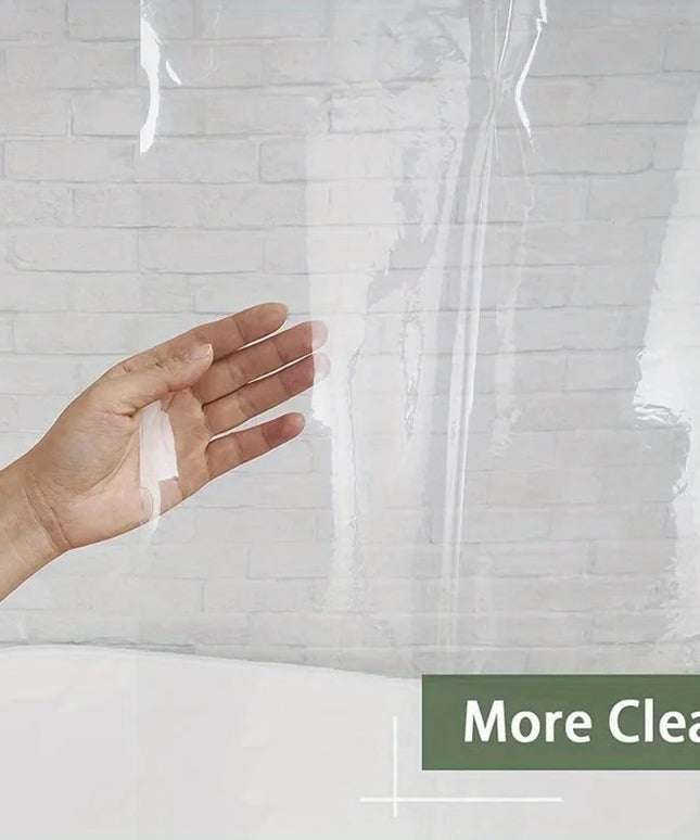1PC PEVA Shower Curtain Waterproof Plastic Clear Bath Curtains Bathroom Curtains Home Decoration with Hooks