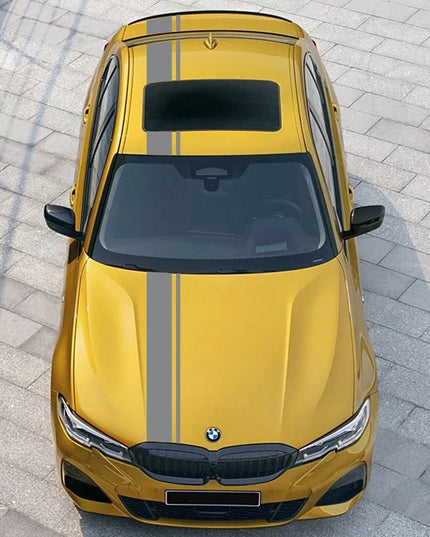 Car Hood Bonnet Roof Trunk Kit Long Racing Stripe Stickers For BMW 3 Series M3 E90 F30 G20 Vinyl Decals Auto Tuning Accessories