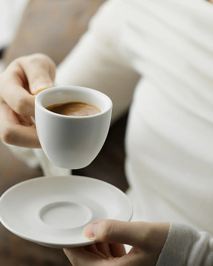 MHW-3BOMBER 80ml Ceramic Espresso Cup with Saucer Set  Latte Art Mugs Coffee Mug Professional Home Barista Tool Accessories