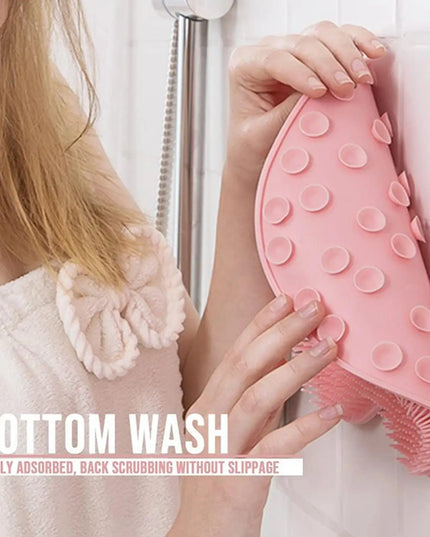 Foot Wash Brush Rub Back with Sucker Brush Bathroom Tool Foot Massage Pad Shower Massage Mat Exfoliating Bath Pad Bath Sponge