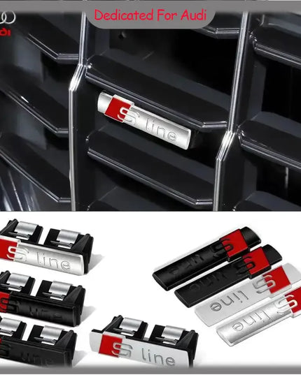 Car Goods Emblem Grill Front Hood Badge Grille For Audi Sline RS A3 A4 B8 8P 8V B6 A5 A6 C7 Q5 B9 B7 C6 A1 Q7 Q3 TT Auto sticker