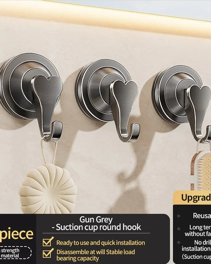 No Drill Suction Cup Hook With Strong Door Bathroom Kitchen Wall Mounted Row Hook Kitchen Hook Adhesive Hooks