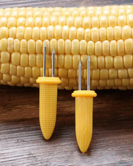 Stainless Steel Corn Forks Skewer Small BBQ Camping Corn Holders Heat-resistant Kitchen Accessories Outdoor Barbecue Tool