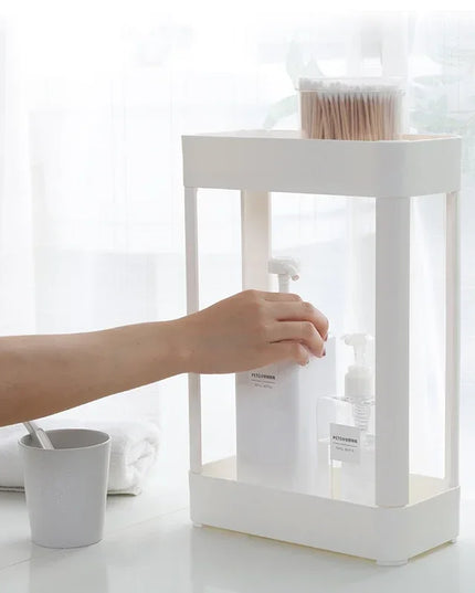 Bathroom Storage Organization Fine Double Layer Storage rack Thickened material Small Corner Shelf White minimalist style Shelf