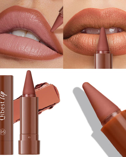 Twist Up Lip Liner Lipstick Pen Multipurpose Powder Blusher Velvet Matte Waterproof Lip Contour Non Stick Cup Lip Rouge Makeup