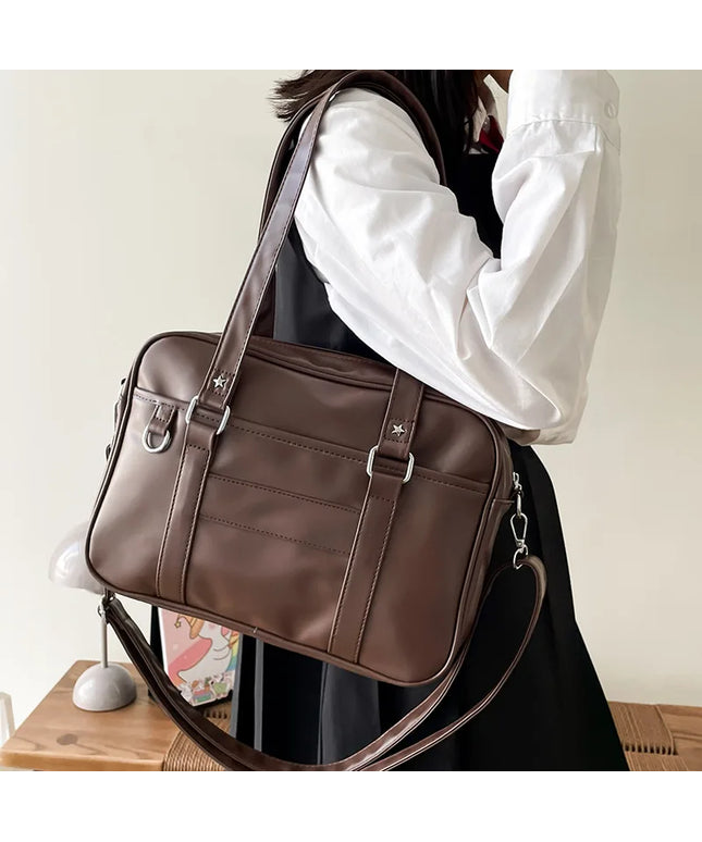 Japanese Style JK Bag Women High School Student Uniform Bag PU Leather Shoulder Bag Women Simple Handbags Crossbody Bags Itabag