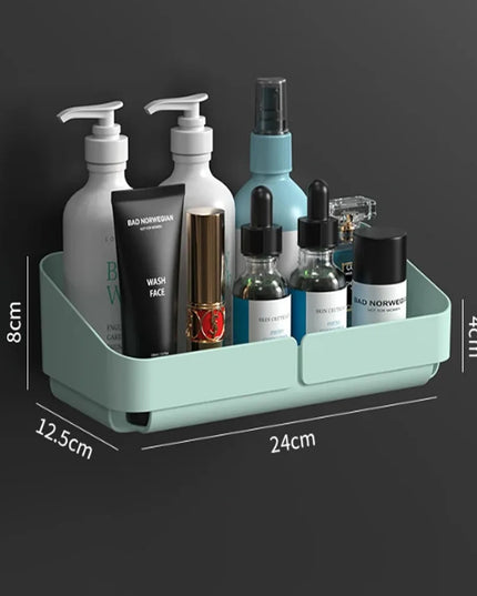 Bathroom  Kitchen Convenience Rack Shelf Makeup Storage Organizer Cosmetics Shampoo Rack Shower Shelf Wall Spice No Drilling