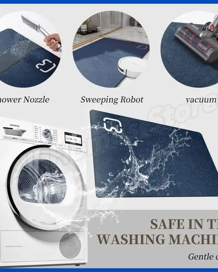 Diatomite Stone Bath Mat Diatomaceous Earth Bath Mat Rug Super Absorbent Non Slip 3.5MM Thickness Bathroom Mat Floor Bathtub Rug