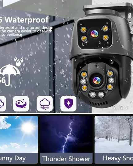 ICSee 8MP Dual Lens Dual Screen POE IP Camera Smart Home 360° PTZ Wired Network Video Surveillance Camera Human Detection CCTV