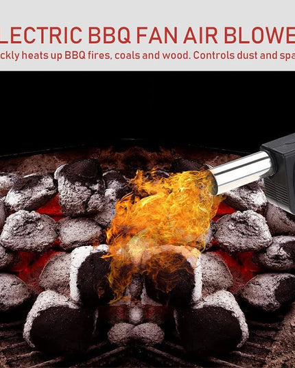 LMETJMA BBQ Air Blower Portable Handheld Electric BBQ Fan Outdoor Camping Barbecue Charcoal Grill Fan Fire Bellows Tool JT54