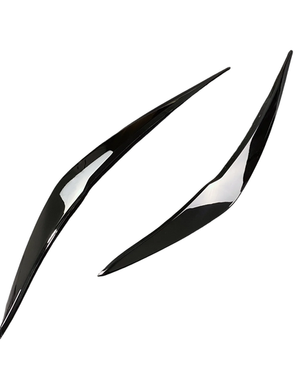 2Pcs Car Front Headlight Eyebrow Eyelid Cover For BMW 1 Series F20 F21 118i 120i 2015 2016 2017 2018 2019 Glossy Black Stickers