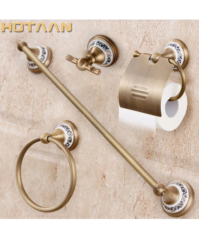 .,solid brass Bathroom Accessories Set,Robe hook,Paper Holder,Towel Bar,Soap basket,bathroom sets,YT-11500-A