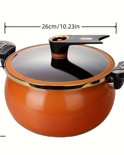 1 Piece Chubby Micro-Pressure Pot Household 7L Large Capacity 26cm Stew Pot Multi-Functional Non-Stick Pot Induction Cooker Gas Suitable