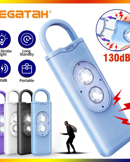 Self Defense Alarm 130DB LEDLight Anti-wolf Alert for Girl Child Women Carrying Scream Loud Panic Alarm Emergency Alarm Keychain