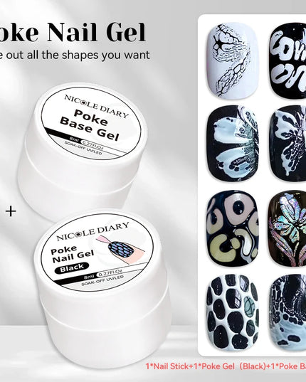 NICOLE DIARY White Non Stick Hand Extension Gel Nail Polish For 3D Shaping Carving Flower DIY Nail Art Extension Acrylic