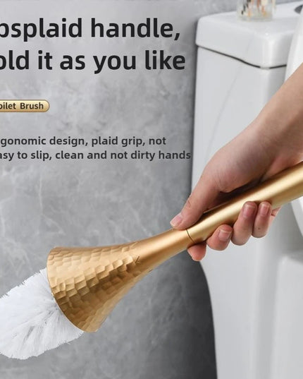 Luxury Gold Toilet Brush Set Replaceable Nylon Soft Bristle Brush Long Handle For WC Bathroom Accessories Cleaning Tools