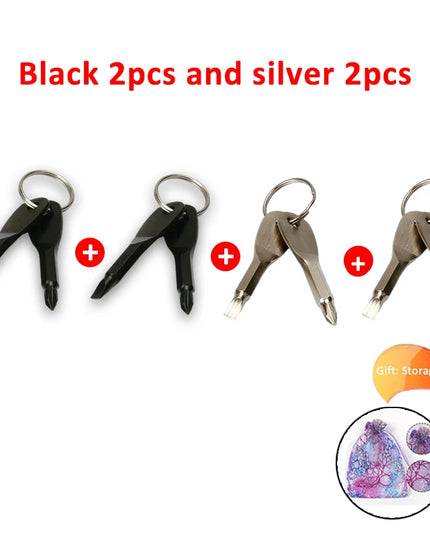 Emergency Key Screwdriver Outdoor Multifunctional Edc Tool Safety Protection Self Defense Prick Cone Combined Tool Set