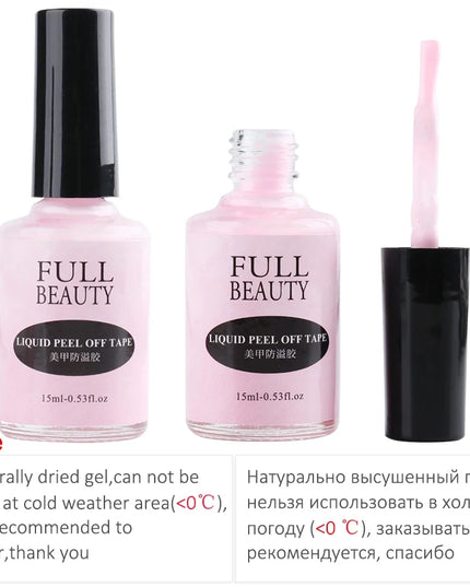 15ml Peel Off Latex Antifreezing Nail Liquid Anti-overflow Glue Nail Edge Protection Fast Dry Nail Skin Care Tool With Tweezer