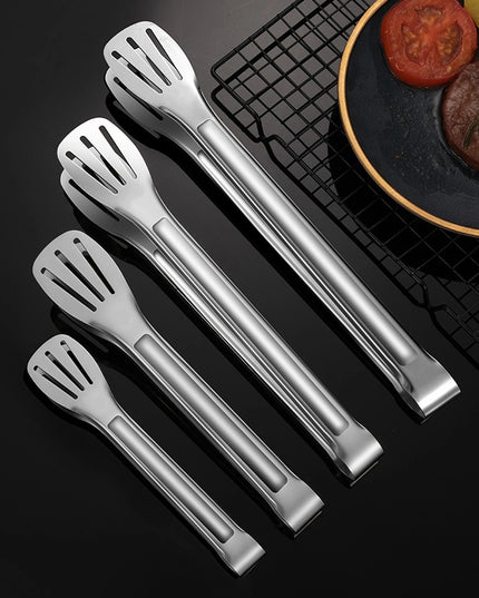 Stainless Steel Food Tongs Barbecue Tongs Meat Salad Steak Food Serving Clip Tweezers Long BBQ Cooking Tongs Kitchen Utensils