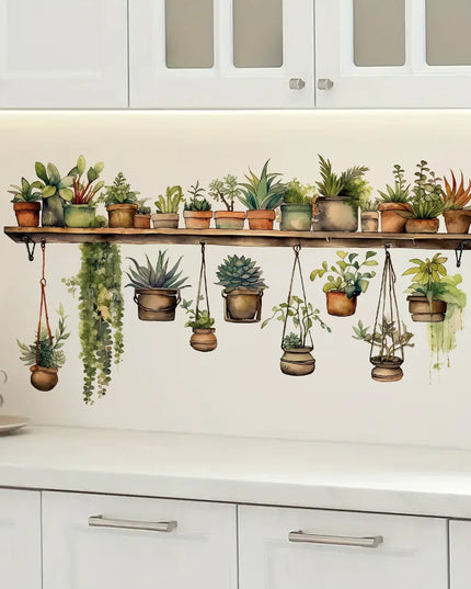 Multiple Flower Shelf Potted Furniture Wall Stickers Home Decor Accessories Living Room Bedroom Decoration Kids Room Wall Decals