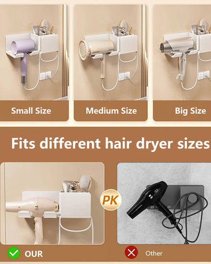 Hair Dryer Holder Wall Dryer Cradle Straightener Stand Hairdryer Organizer Box Toilet Blower Holder Shelf Bathroom Accessories