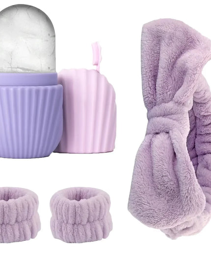 4pcs Fashion Face Washing Headband Set Wristband Hairband Bubble Headband for Washing Face Makeup Bathing Skin Care