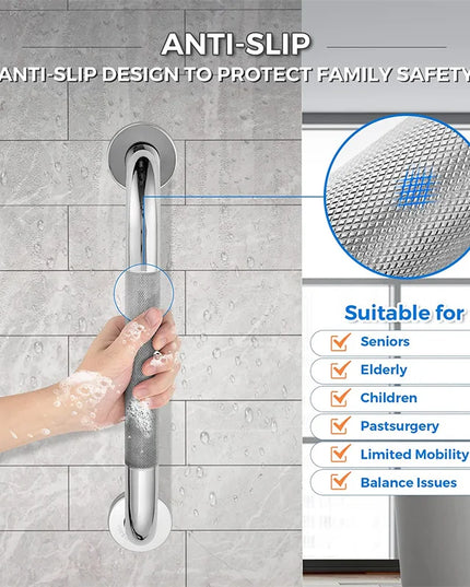 Bathroom Tub Toilet Handrail Grab Bar Stainless Steel 300/400/500Mm Anti Slip Shower Safety Support Handle Towel Rack