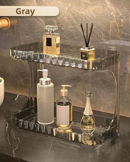 Bathroom Storage Rack Toilet Double Layer Cosmetics Storage Box Washstand Organizer Desktop Shelf Rack bathroom accessories