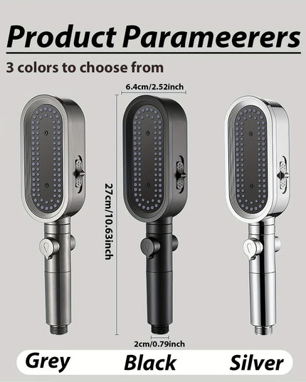 3 Modes Powerful Shower Head Anti-clogging and Easy To Clean Anti Anti-limescale Shower Head Handheld Flexible Bath  Shower Head